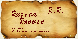 Ružica Raović vizit kartica